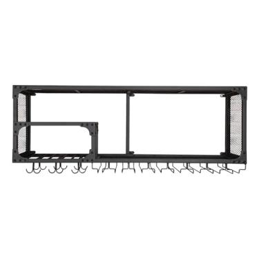 Imagem de GKPSSURV Rack de vinho montado na parede, prateleiras flutuantes de unidade de bar, organizador de armazenamento de exibição de garrafa de armação de metal, suporte de garrafa de champanhe flutuante