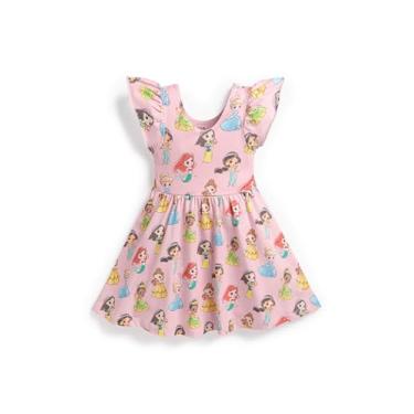 Imagem de MONICA + ANDY Vestido de manga curta orgânico para bebês Let's Dance, Personagens de princesas da Disney, 3 Meses