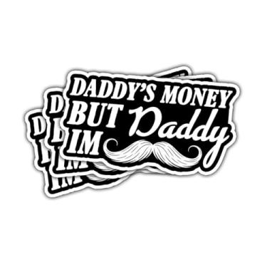 Imagem de 3 peças Daddys Money But Im Daddy Sticker Dad Humorous Sticker Gift for Men Daddy's Money But Im Daddy Stickers Daddy Papa Dad Decalque de carro à prova d'água para laptop, garrafa, caderno, caixa de