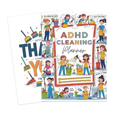 Imagem de Agenda de limpeza Adhd para adultos e adolescentes Adhd, agenda de limpeza e lista de verificação de organização, tabela de tarefas do planejador diário, planejador de limpeza mensal semanal.