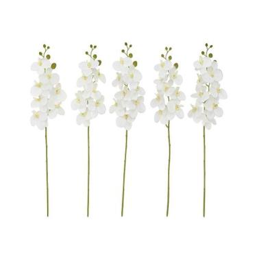 Imagem de Orquidea Artificial Branca Phalaenopsis Toque Real Kit 04 un - Bella f