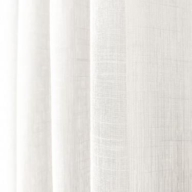 Imagem de Cortina Gaze de Linho 4.00m de Largura - Sem Forro, Compatível com Trilho Suiço, Cortina Translúcida Decorativa, Ideal para Sala, Quarto e Escritório, Aconchegante e Fácil de Instalar (Off White,2,70)