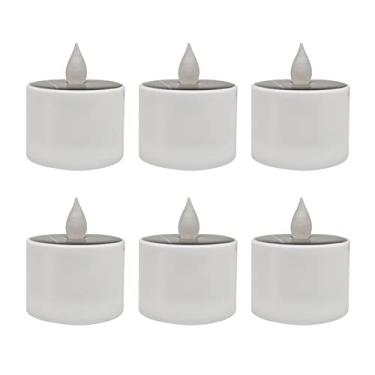 Imagem de 6 Peças Lâmpadas de Velas Energia Solar Luz Vela Eletrônica Efeito Pisca Realista Econômica Decoração Festival Festa Res