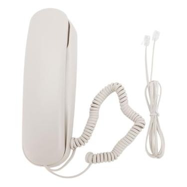 Imagem de Telefone residencial com fio SIWOTED Interface operacional conveniente Telefone retrô montado na parede para hotel (Branca)