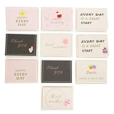 Imagem de SIWOTED 10 unidades de cartão de aniversário para presente, bênção com envelope, coleção de artesanato de papel