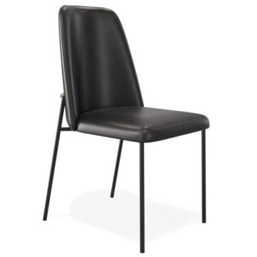 Imagem de Cadeira Decorativa Estofada Para Sala De Jantar Bella L02 Couríssimo Preto - Lyam Decor