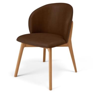 Imagem de Cadeira de Jantar e Estar Living Estofada Mia L02 Couríssimo Marrom - Lyam Decor