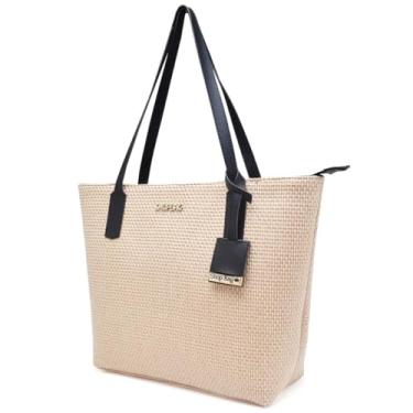 Imagem de Bolsa Feminina Sacola Grande Shopbag Palha (PRETA)
