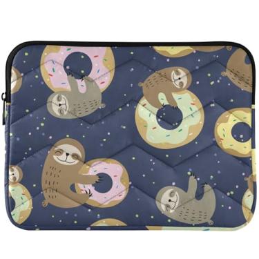 Imagem de Capa para laptop Sloth Hug Donut Puffy para Macbook Pro 14 polegadas, acessórios de computador, capa universal de 13 a 14 polegadas