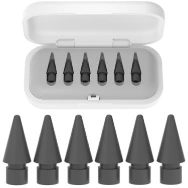 Imagem de FAFALITHIC Pacote com 6 pontas de substituição compatíveis com Apple Pencil 2ª geração, Apple Pencil 1ª geração, Apple Pencil USB-C e Apple Pencil Pro pontas atualizadas com caixa de armazenamento