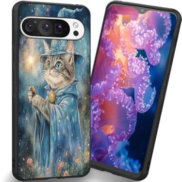 Imagem de RUUHLJLET Projetada para Google Pixel 10 Pro XL de 6,8 polegadas, capa fosca macia oferece proteção total (Magic Cat Wizard)