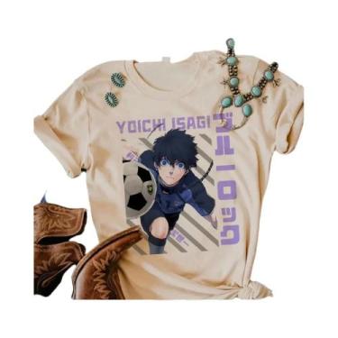 Imagem de Camiseta Feminina Azul De Anime Japonês Estilo Streetwear Designer Est