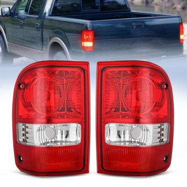 Imagem de Nilight Conjunto de lanterna traseira compatível com Ford Ranger 2001, 2002, 2003, 2004, 2005, 2006, 2007, 2008, 2009, 2010, 2011, sem lâmpada traseira modelo STX, lente vermelha do lado do motorista