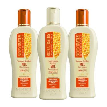 Imagem de Kit 2 Shampoo 1 Condicionador Mel Nutritivo 250 ml - Bio Extratus