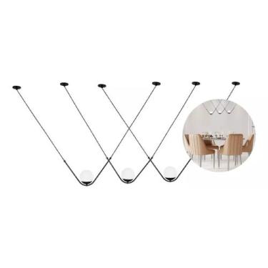 Imagem de Kit 3 Luminarias De Teto Mesa Jantar Balcao Bancada Globo Vidro Leitos