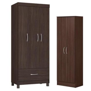 Imagem de Guarda Roupa Solteiro Prince com Sapateira Multiuso Golden - Demóbile 