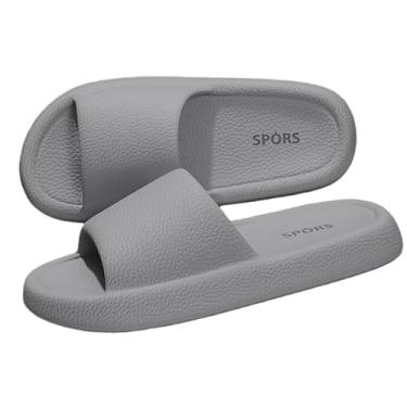 Imagem de Sapato de chuveiro antiderrapante para homens e mulheres, bico aberto, secagem rápida, chinelos leves para dormitório, casa de banho, uso ao ar livre, Cinza, 38