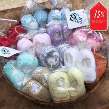 Imagem de Kit com 13 Sapatinhos de Bebê de Tricô Cores Diversas - 0 a 3 meses - 