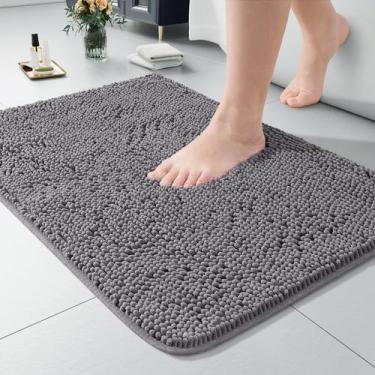 Imagem de Tapete de banheiro LOCHAS Luxury Shaggy Bath Mat 60x43cm cinza