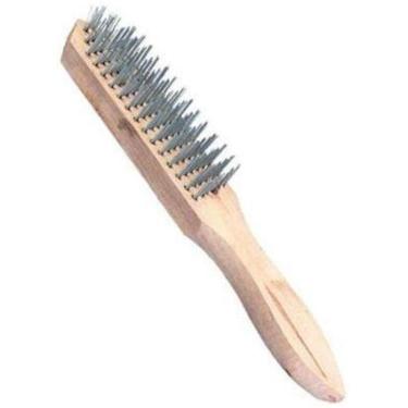 Imagem de Escova De Aço Carbono Manual , 4 Fileiras De Madeira Spart