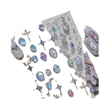 Imagem de Adesivos De Unha 5D Cetro Dourado Com Gemas, Padrão Luxuoso E Elegante