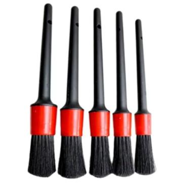 Imagem de Kit de Escovas de Detalhamento Automotivo para Carro e Moto - 5 Pinceis para Limpeza de Rodas, Interiores e Detalhes