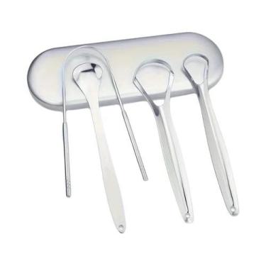 Imagem de Raspador De Língua Em Aço Inoxidável Em Formato U Para Adultos, 3/4 Pe