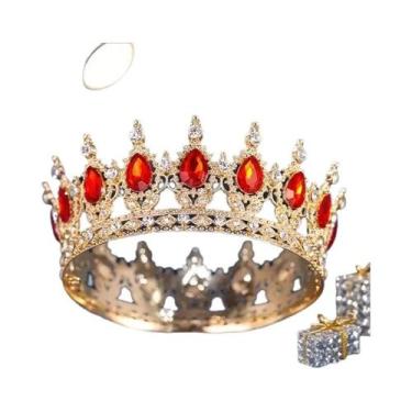 Imagem de Coroa De Noiva Elegante Com Strass, Acessório De Luxo Barroco Para Cas