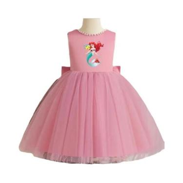 Imagem de Vestido De Tule Com Laço Para Meninas Princesas, Elegante Vestido De D