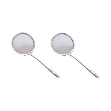 Imagem de Escumadeira De Aço Inoxidável Com Malha Fina, Colher Filtradora Multif