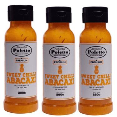 Imagem de Kit 3 Molhos ABACAXI Poletto 280g