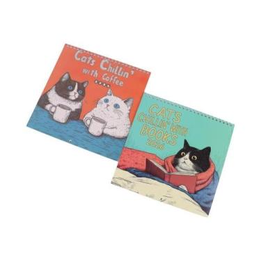 Imagem de Calendário De Arte De Gatos Engraçados 12 Meses 2025 2026 Planejador F