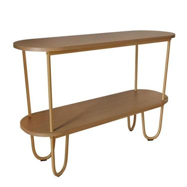 Imagem de Aparador Requinte Pés De Aço Tubolar 120 Cm Canela/dourado Canela/dourado