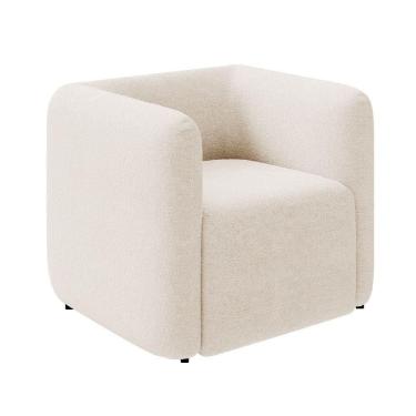 Imagem de Poltrona Sala De Estar Decorativa Laguna Bouclê Bege K01 - D`rossi