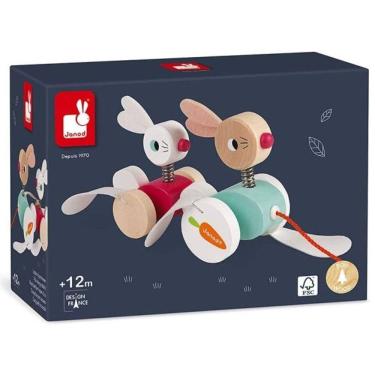 Imagem de Coelho para Passear com Rodinhas e Cordinha de Puxar - Janod