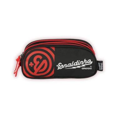 Imagem de Estojo Enaldinho Triplo Escolar Meninos Youtuber Vermelho