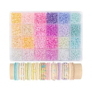 Imagem de Kit De Miçangas De Vidro Com 24 Cores, 234mm, 1200057602400 Peças Para