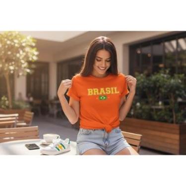 Imagem de Camiseta Feminina T Shirt Brasil Copa 2026 Jogos Malha Algodão Leve do P ao G1-Feminino