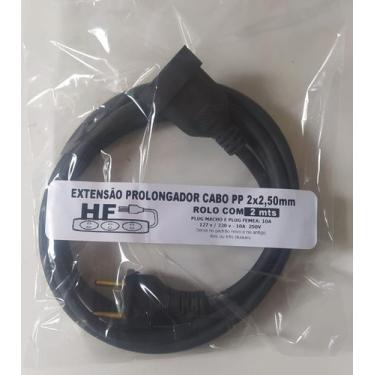Imagem de Extensão Elétrica 02 Metros 10a Prolongador Cabo Pp2x2,5mm Plug Bipola