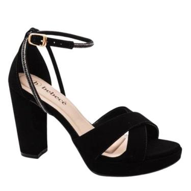 Imagem de Sandália bebecê salto alto strass t8428-248, Preto, 37