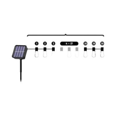 Imagem de Luzes De Cordão Solares À Prova d'Água Para Exterior Com 10 a 30 Lâmpa