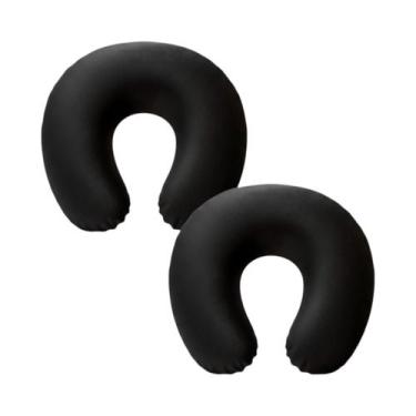 Imagem de Almofada Pescoço Viagem Apoio Cervical Fibram Cor:PretoQuantidade:2, P