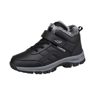 Imagem de Botas De Inverno Masculinas Impermeáveis Em Couro PU, Quentes, Com For