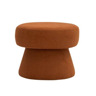 Imagem de Puff Decorativo Redondo Liz Sala De Estar Linho Terracota - Nexta Casa