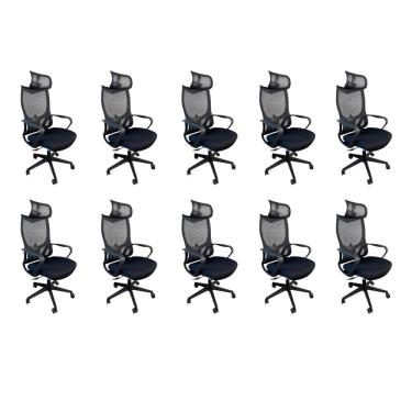 Imagem de Kit 10 Cadeiras De Escritório Oficial Verona Apoio