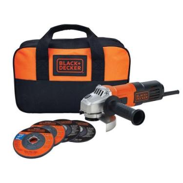 Imagem de Esmerilhadeira Black & Decker 4.1/2 G650K5BR 650W + 4 Discos e Bolsa, 