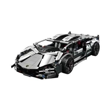 Imagem de Blocos De Montar Carro De Corrida Lamborghini Rosa 1296+ Peças, Modelo