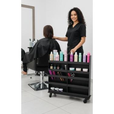 Imagem de Carrinho Expositor Esmaltes 160 Unid. Preto com Rodinhas - Congratulat