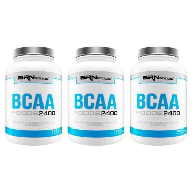 Imagem de Kit 3x BCAA  2400 - 100 cáps – BRN Foods-Unissex