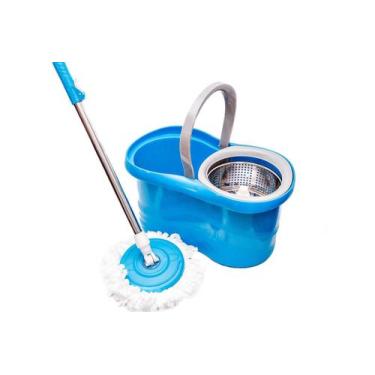 Imagem de Mop Esfregão Limpeza Giratório Inox Rodinha Com 2 Refil 16 Litros - Ho